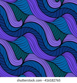 Simple lines waves pattern in blue tone