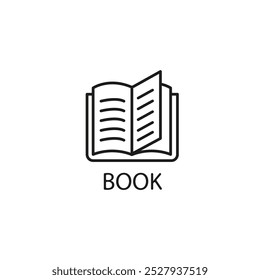 A simple, line-shaped reading book logo suitable for graphic design of company logos and icons