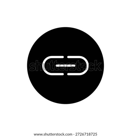 Simple link or chain icon within a black circle representing connection and hyperlink