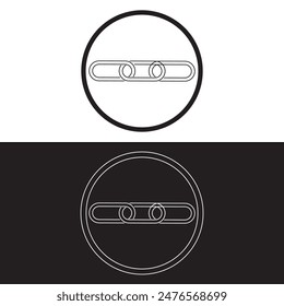Icono de Enlace simple, cadena de metal, símbolo de hipervínculo. Icono lineal en blanco y negro con trazo editable sobre fondo blanco y negro. EPS 10