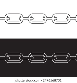 Icono de Enlace simple, cadena de metal, símbolo de hipervínculo. Icono lineal en blanco y negro con trazo editable sobre fondo blanco y negro. EPS 10