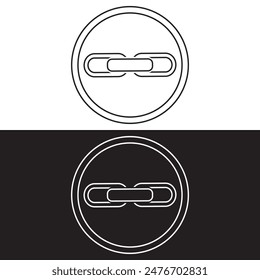 Icono de Enlace simple, cadena de metal, símbolo de hipervínculo. Icono lineal en blanco y negro con trazo editable sobre fondo blanco y negro. EPS 10