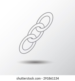 Simple Link icon outline style. Vector illustration isolated on background