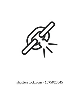 Simple link line icon. Stroke pictogram. Vector illustration isolated on a white background. Premium quality symbol. Vector sign for mobile app and web sites.