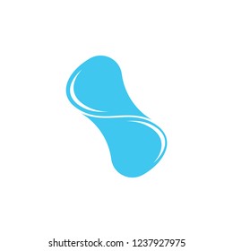 simple linked blue water drop logo vector 