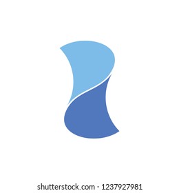 simple linked blue water drop logo vector 