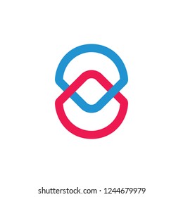 simple linked circle colorful brand vector