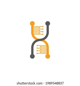 simple linked dna colorful geometric design logo vector