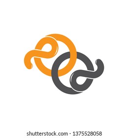 simple linked loop circle logo vector