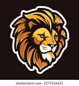 simple lion esport logo vector