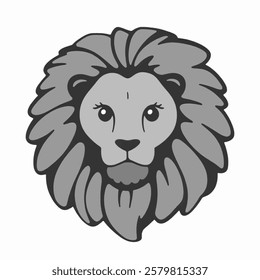 A simple lion face with a bold mane, symbolizing strength and leadership.