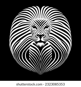 Simple Lion head Illustration in a linear style. Abstract line art lion head Logotype concept icon. Vector illustration suitable for organization, company, or community.