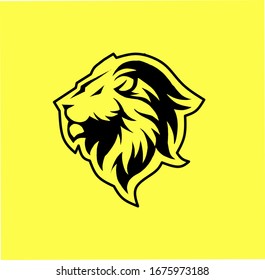 simple lion head logo. can be use as gaming logo