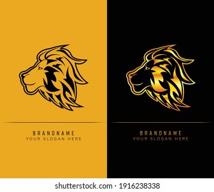 Simple Lion Head Logo. Can Be Use As Gaming Logo. Lion Head Logo Design Template 