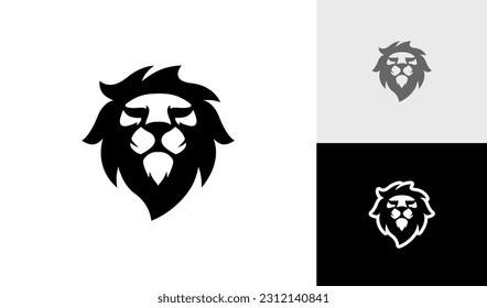 Diseño de logotipo de cabeza de león simple