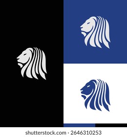 simple lion head logo design