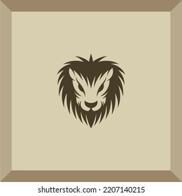 logotipo simple de cabeza de león para símbolo o icono
