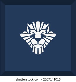 simple lion head logo for symbol or icon
