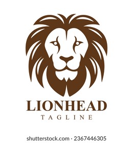 Simple lion head logo symbol, luxury style, minimalist design