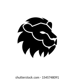 simple lion head vector design illustration