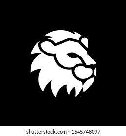 simple lion head vector design illustration