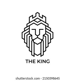 simple lion king face logo vector