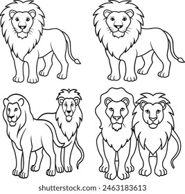 Simple Lion Line Art Design Stock Vector (Royalty Free) | Shutterstock