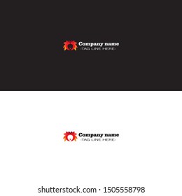 simple lion logo on white and black background.
