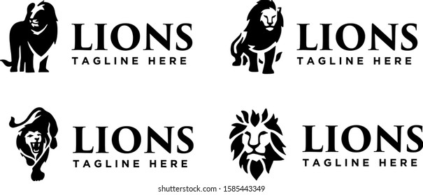 simple lion logo template set for business, company, etc