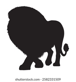 Simple Lion Silhouette Vector Design - Lion Silhouette - Lion Vector - Lion Illustration 

