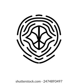 Simple lion and striped fingerprints