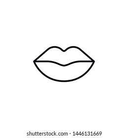 Simple lip line icon. Stroke pictogram. Vector illustration isolated on a white background. Premium quality symbols. Vector sign for mobile app and web sites.