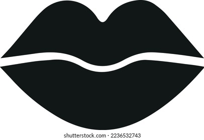 Simple lips icon. Stroke pictogram. Vector illustration isolated on a white background. Premium quality symbol. Vector sign for mobile app and web sites.