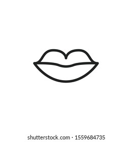 Simple lips line icon. Stroke pictogram. Vector illustration isolated on a white background. Premium quality symbol. Vector sign for mobile app and web sites.