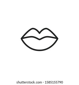 Simple lips line icon. Stroke pictogram. Vector illustration isolated on a white background. Premium quality symbol. Vector sign for mobile app and web sites.