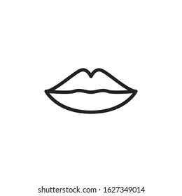 Simple lips line icon. Stroke pictogram. Vector illustration isolated on a white background. Premium quality symbol. Vector sign for mobile app and web sites.