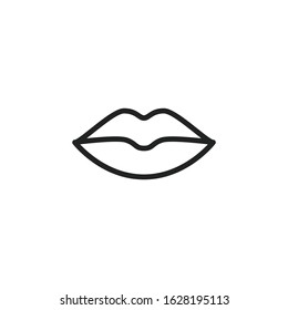 Simple lips line icon. Stroke pictogram. Vector illustration isolated on a white background. Premium quality symbol. Vector sign for mobile app and web sites.