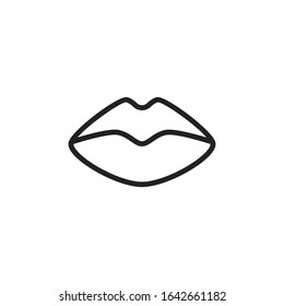 Simple lips line icon. Stroke pictogram. Vector illustration isolated on a white background. Premium quality symbol. Vector sign for mobile app and web sites.