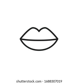 Simple lips line icon. Stroke pictogram. Vector illustration isolated on a white background. Premium quality symbol. Vector sign for mobile app and web sites.
