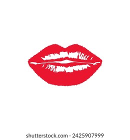 Vector simple de la impresión de los labios, eps de los labios de las mujeres.