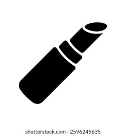 Simple lipstick icon isolated on white background.
