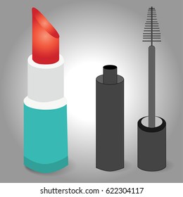 Simple lipstick and mascara