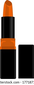 Simple Lipstick Vector Design in Orange