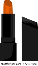 Simple Lipstick Vector Design in Orange