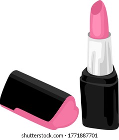 Simple Lipstick Vector Design in Pink