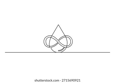 Gota líquida simple con signo infinito, bosquejo de una línea