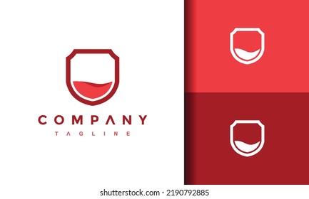 simple liquid shield red logo