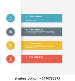 Simple List Business Infographic Design Template with 4 Data Points