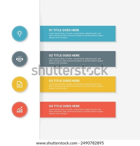 Simple List Business Infographic Design Template with 4 Data Points