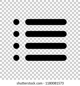 Simple list menu icon. On transparent background.